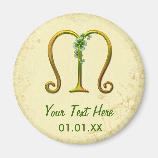 Irish Guld Monogram M Magnet (Framsidan)