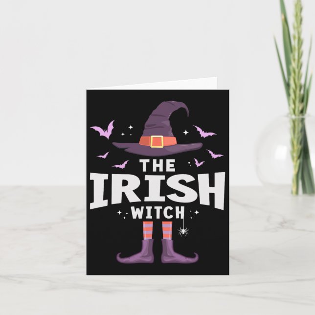 Irish Halloween Witch Matching Costume Kort (Framsida)