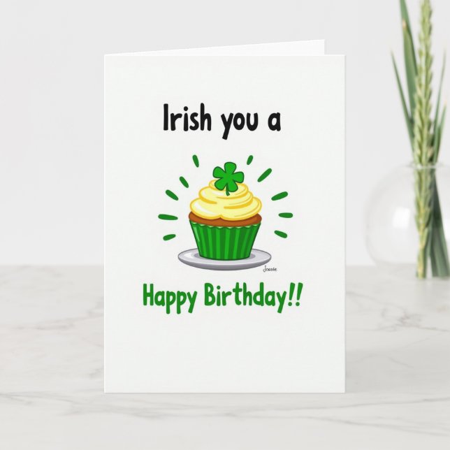 Irish Happy Birthday Fun Card Kort (Framsida)