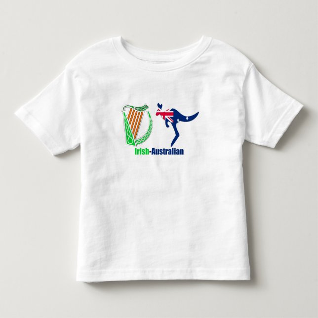 Irish Harp-Australia flagga Småbarn-Jersey-T-Shirt Tee (Framsida)
