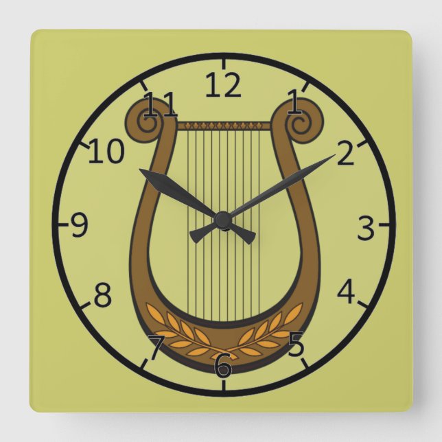Irish Harp Fyrkantig Klocka (Framsida)