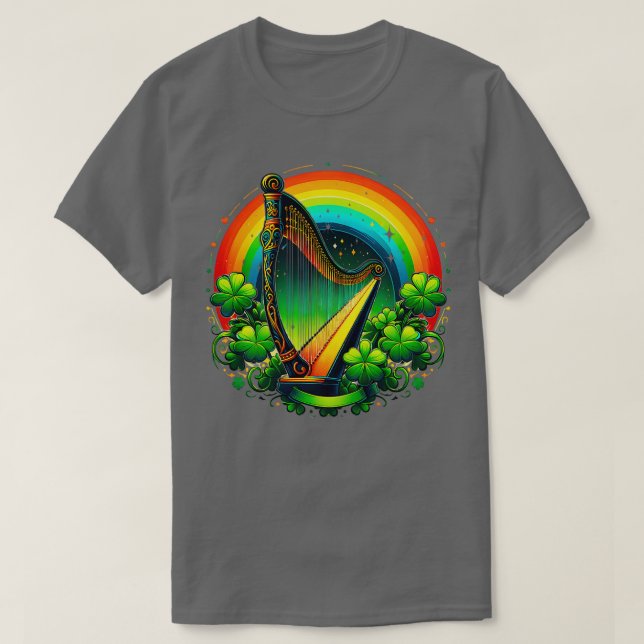 Irish Harp Heraldry firar St Patricks T Shirt (Design framsida)