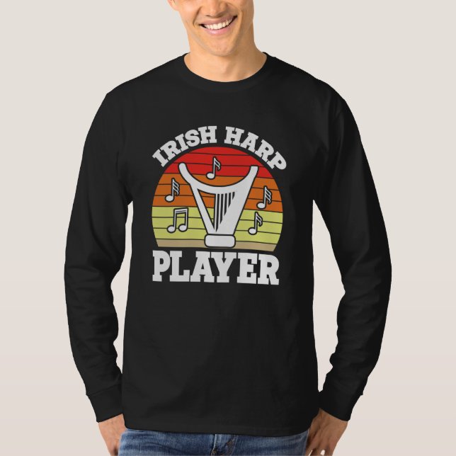 Irish Harp Player Harp T Shirt (Framsida)