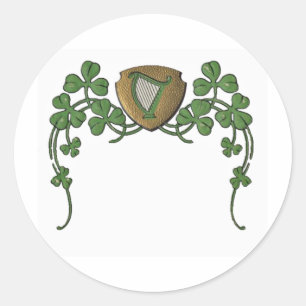 Irish Harp Runt Klistermärke
