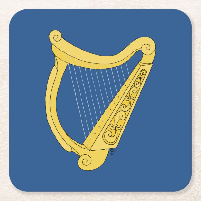 Irish Harp Underlägg Papper Kvadrat (Framsidan)
