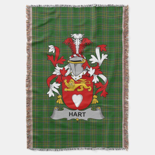 Irish Hart eller O_Hart Jackar av Arm Family Crest Filt (Framsidan Vertikal)
