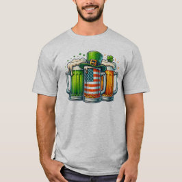🇮 Irish Hat, American Flagga & Beer T Shirt