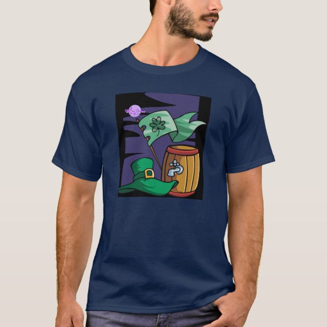 Irish Hat & Flagga Navy Manar-Shirt Tröja (Framsida)