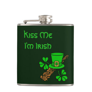 Irish Hat och Shamrocks Fickplunta