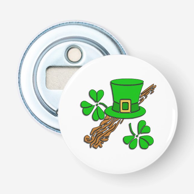 Irish Hat och Shamrocks Flasköppnare (Framsidan)