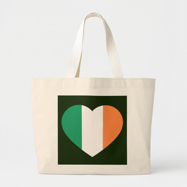 Irish Heartflaggjtcent Jumbo Tygkasse (Framsidan)