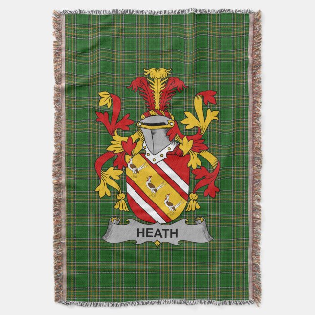 Irish Heath Jackar om Arm Family Crest Ireland Filt (Framsidan Vertikal)