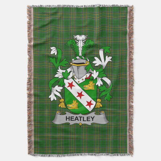 Irish Heatley Jackar av Arm Family Crest Ireland Filt (Framsidan Vertikal)