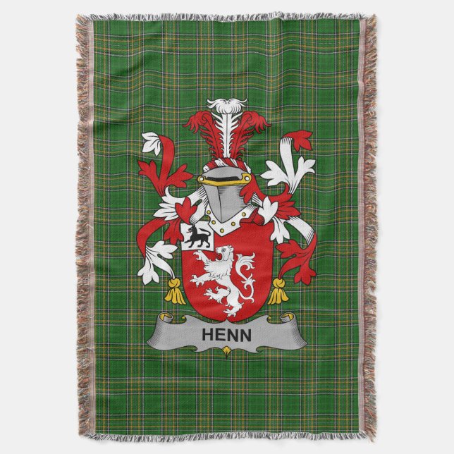 Irish Henn Jackar om Arm Family Crest Ireland Filt (Framsidan Vertikal)