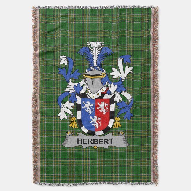 Irish Herbert Jackar Arm Family Crest Ireland Filt (Framsidan Vertikal)