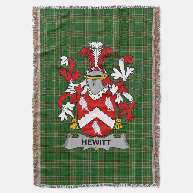 Irish Hewitt Jackar om Arm Family Crest Ireland Filt (Framsidan Vertikal)