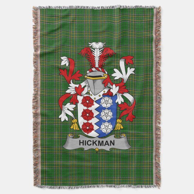 Irish Hickman Jackar om Arm Family Crest Ireland Filt (Framsidan Vertikal)