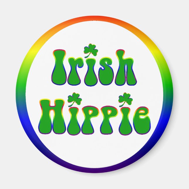 Irish Hippie Round Magnet (Framsidan)