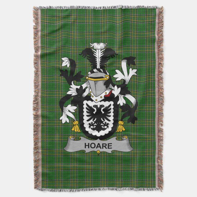 Irish Hoare Jackar om Arm Family Crest Ireland Filt (Framsidan Vertikal)