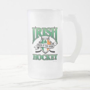 Irish Hockey Frosted Glass Beer Mugg