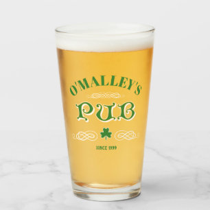 Irish Home Pub Shamrock Add Namn Glaskopp