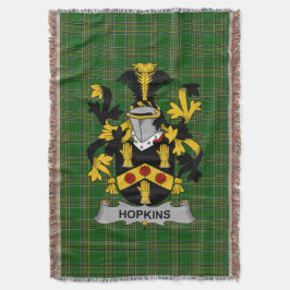 Irish Hopkins Jackar om Arm Family Crest Ireland Filt