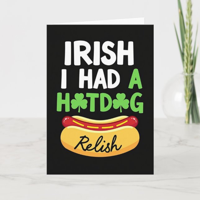 Irish Hotdog St Patricks Day Card Kort (Framsida)