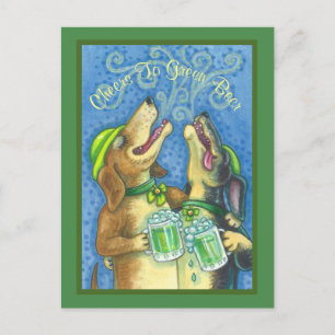IRISH HOUND HUNDAR, ST. PATRICK:S POSTCARD FÖR DAG VYKORT
