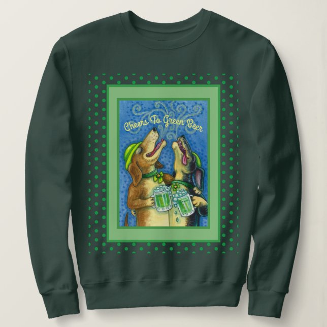 IRISH HOUND HUNDAR, ST. PATRICKS DAGLIGA GRÖNT T SHIRT (Design framsida)