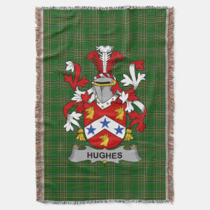 Irish Hughes Jackar om Arm Family Crest Ireland Filt
