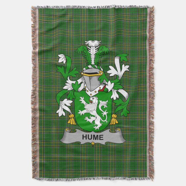 Irish Hume Jackar om Arm Family Crest Ireland Filt (Framsidan Vertikal)