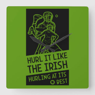 Irish Hurling Sport Fyrkantig Klocka
