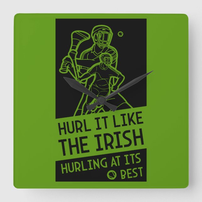 Irish Hurling Sport Fyrkantig Klocka (Framsida)