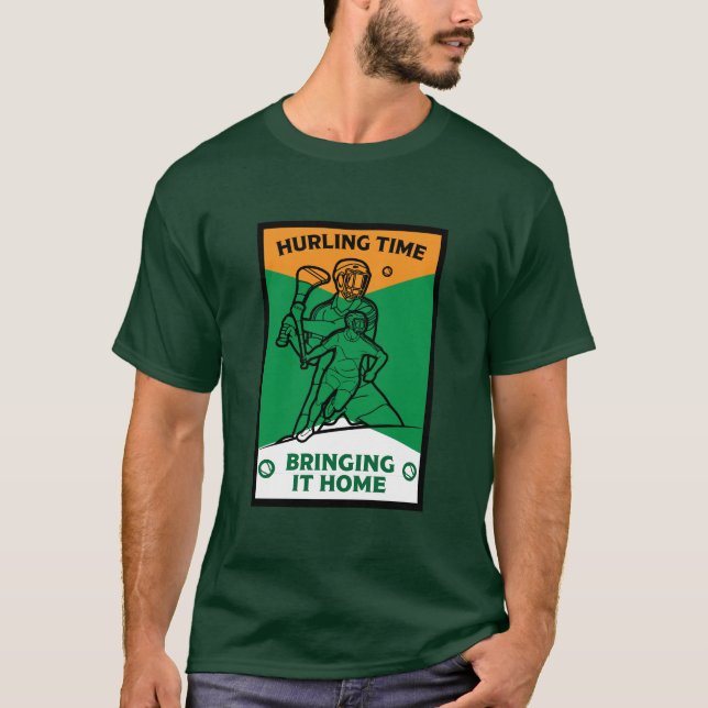 Irish Hurling Sport T Shirt (Framsida)