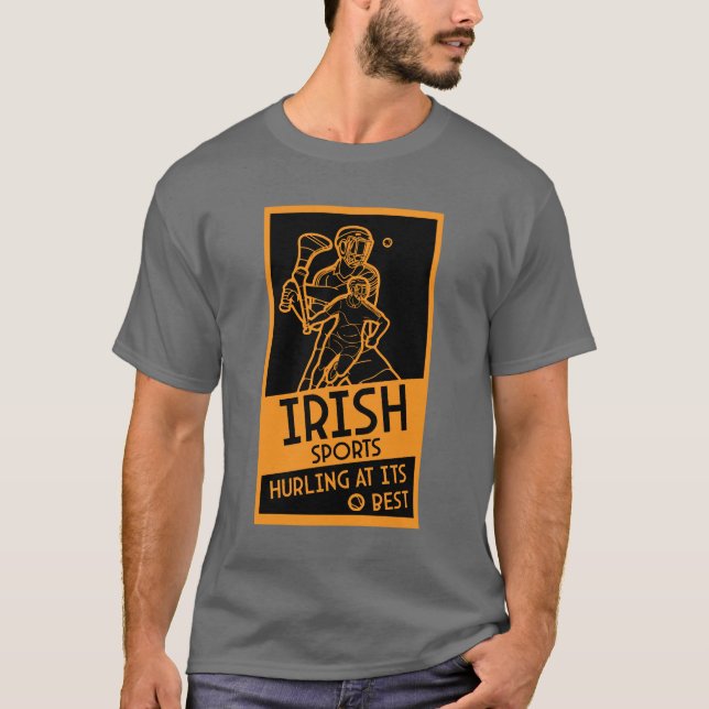 Irish Hurling Sport T Shirt (Framsida)