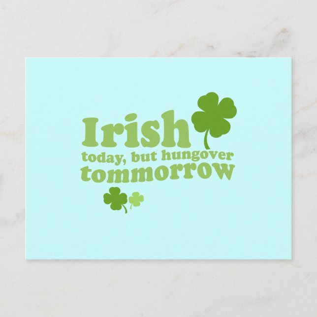 IRISH I DAG HUNGOVER I MORGON VYKORT (Framsida)