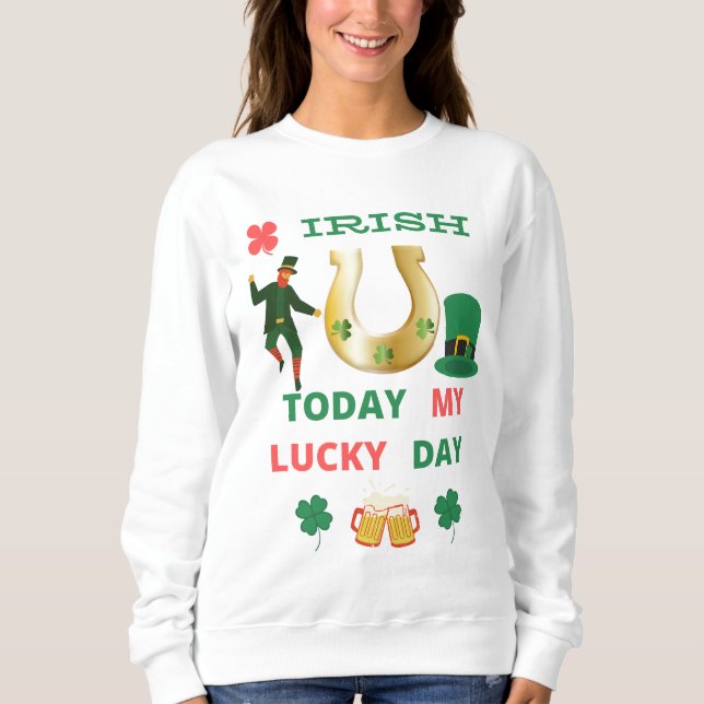 IRISH I DAG MY LUCKY DAY T-Shirt (Framsida)