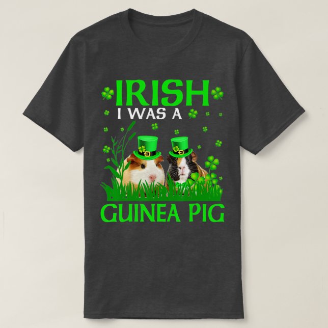 Irish I was a Guinea Gris St Patrick's Leprechaun  T Shirt (Design framsida)