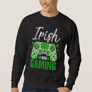 Irish I was Gaming Funny St patricks day Gamer Boy Lång Ärmad Tröja