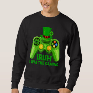 Irish I was Gaming Funny St patrick's day Video Ga Lång Ärmad Tröja