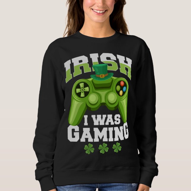 Irish I Was Gaming saint patricks day mens boys T Shirt (Framsida)