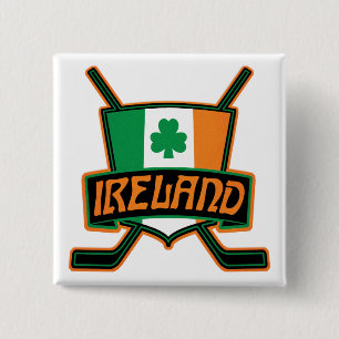 Irish Ice Hockey Flagga Logotyp Badge Knapp