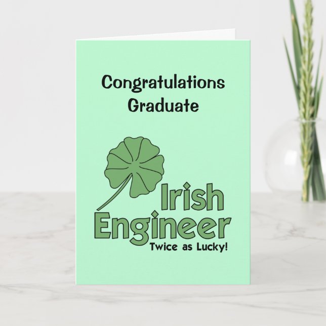 Irish Ingenjör Studenten Card Tack Kort (Framsida)