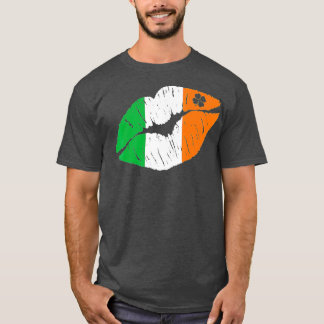 Irish Ireland Flagga Läppar St patricks day Kissin T Shirt