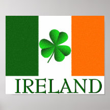 Irish Ireland Shamrock Flagga Färg Poster