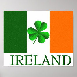 Irish Ireland Shamrock Flagga Färg Poster