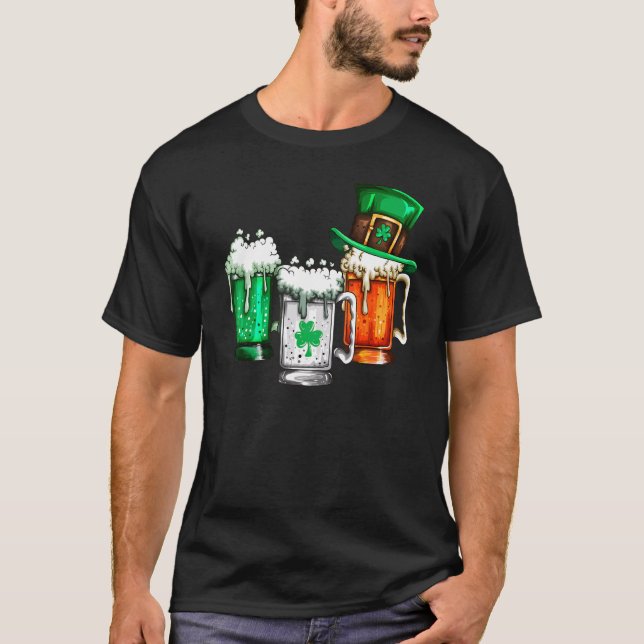 Irish Irish Holiday Irish Beer Shamrock Beer T Shirt (Framsida)