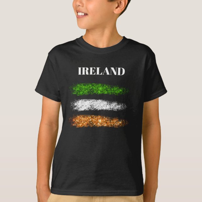 *~* IRISH IRLAND Simple Abstrakt Boy Flagga T-Shir T Shirt (Framsida)