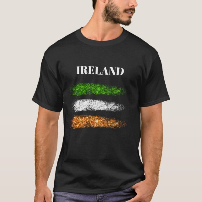 *~* IRISH IRLAND Simple Abstrakt Flagga T Shirt (Framsida)