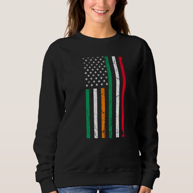 Irish Italian American Flag Ireland Italy USA Prid T Shirt (Framsida)